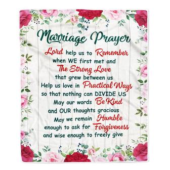 Marriage Prayer Blanket Anniversary Wedding Christian Engagement For Couples Bride Groom Newly Engaged Fleece Throw Blanket - Thegiftio UK