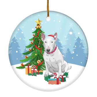 Merry Christmas Tree Bull Terrier Christmas and Dogs Gift for Dog Lovers Christmas Tree Ornament - Thegiftio UK