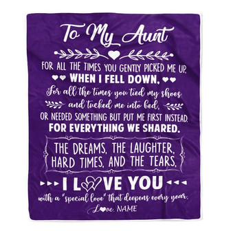 Personalized To My Aunt Blanket From Niece Nephew I Love You With A Special Love Aunt Birthday Mothers Day Christmas Customized Fleece Throw Blanket - Thegiftio UK