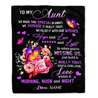 Personalized Aunt Blanket From Niece Nephew We Made This Special Blanket Flower Aunt Birthday Mothers Day Christmas Customized Fleece Throw Blanket - Thegiftio UK