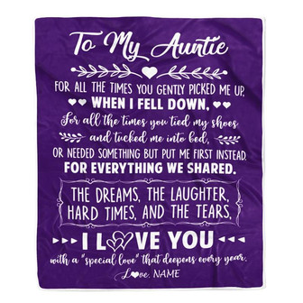 Personalized To My Auntie Blanket From Niece Nephew I Love You With A Special Love Auntie Birthday Mothers Day Christmas Customized Fleece Throw Blanket - Thegiftio UK