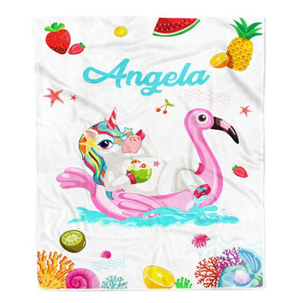 Personalized Baby Blanket Girl Unicorn Custom with Name Blanket Kid Daughter Granddaughter Niece Birthday Customized Christmas Fleece Blanket - Thegiftio UK