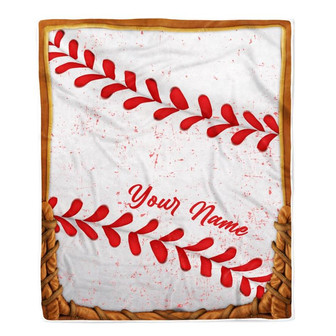 Personalized Baseball Blanket Printed 3D Sport Lover Son Kids Men Women Birthday Customized Fleece Blanket - Thegiftio UK