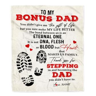 Personalized to My Bonus Dad Blanket from Daughter Thank You for Stepping in Becoming The Dad Stepdad Birthday Fathers Day Customized Bed Fleece Throw Blanket - Thegiftio UK