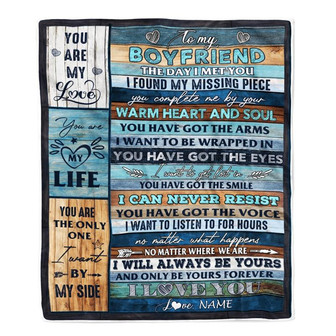 Personalized To My Boyfriend Blanket From Girlfriend I Love You Blessing Sweet Birthday Anniversary Valentine's Day Christmas Customized Fleece Blanket - Thegiftio UK