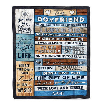 Personalized To My Boyfriend Blanket From Girlfriend Wood I Love You More And More Boyfriend Anniversary Valentines Day For Him Christmas Fleece Blanket - Thegiftio UK