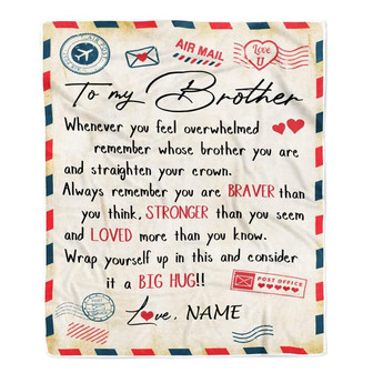 Personalized To My Brother Blanket From Sister Mail Letter Brother Birthday Graduation Christmas Customized Fleece Blanket - Thegiftio UK