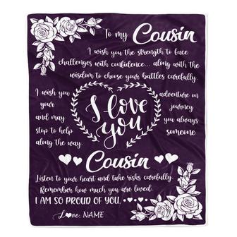Personalized To My Cousin Blanket From Family I Wish You The Strength Cousin Birthday Graduation Christmas Customized Bed Fleece Throw Blanket - Thegiftio UK