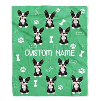 Personalized Custom Boston Terrier Blanket for Dog Mother Mom Dog Father Dad Dog Lover for Women Men Boy Girl Christmas Customized Bed Fleece Throw Blanket - Thegiftio UK