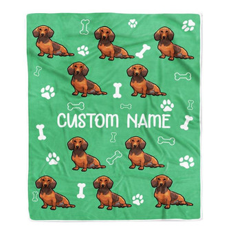 Personalized Custom Dachshund Blanket for Dog Mother Mom Dog Father Dad Dog Lover for Women Men Boy Girl Birthday Christmas Customized Bed Fleece Throw Blanket - Thegiftio UK