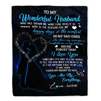 Personalized Custom Name To My Husband Blanket From Wife You Are My Everything Husband Birthday Christmas Wedding Anniversary Bed Quilt Fleece Throw Blanket - Thegiftio UK