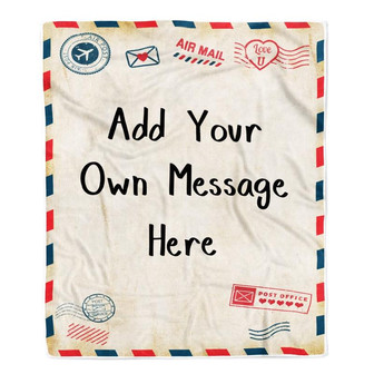 Personalized Custom Name Message Text for Daughter Son Mom Dad Wife Husband Girlfriend Boyfriend Letter Airmail Christmas Birthday Fleece Blanket - Thegiftio