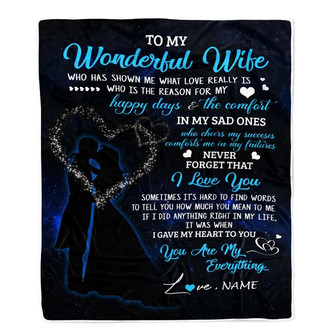 Personalized Custom Name To My Wife Blanket From Husband You Are My Everything Wife Birthday Christmas Wedding Anniversary Bed Quilt Fleece Throw Blanket - Thegiftio UK