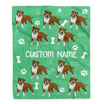 Personalized Custom Pitbull Blanket for Dog Mother Mom Dog Father Dad Dog Lover for Women Men Boy Girl Birthday Christmas Customized Bed Fleece Throw Blanket - Thegiftio UK