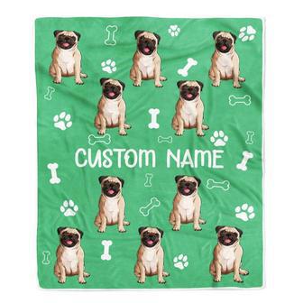 Personalized Custom Pug Blanket for Dog Mother Mom Dog Father Dad Dog Lover for Women Men Boy Girl Birthday Christmas Customized Bed Fleece Throw Blanket - Thegiftio UK