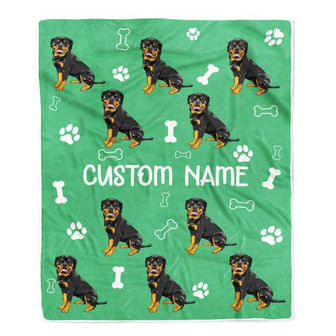 Personalized Custom Rottweiler Blanket for Dog Mother Mom Dog Father Dad Dog Lover for Women Men Boy Girl Birthday Christmas Customized Bed Fleece Throw Blanket - Thegiftio