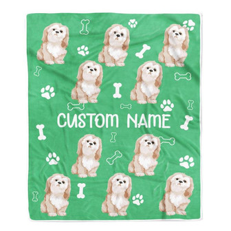 Personalized Custom Shih Tzu Blanket for Dog Mother Mom Dog Father Dad Dog Lover for Women Men Boy Girl Birthday Christmas Customized Bed Fleece Throw Blanket - Thegiftio