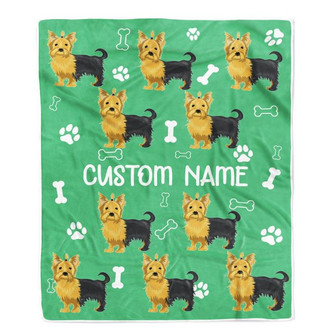 Personalized Custom Yorkie Blanket for Dog Mother Mom Dog Father Dad Dog Lover for Women Men Boy Girl Birthday Christmas Customized Bed Fleece Throw Blanket - Thegiftio UK