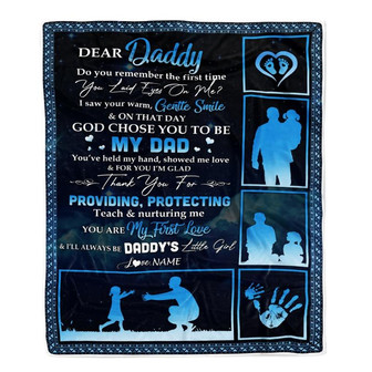 Personalized To My Dad Blanket from Daughter Thank You I'll Always Be Daddy's Little Girl Dad Father's Day Birthday Christmas Customized Fleece Blanket - Thegiftio