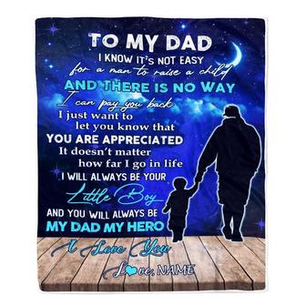 Personalized To My Dad Blanket From Son Grateful I Love You Dad Birthday Thanksgiving Fathers Day Christmas Customized Fleece Throw Blanket - Thegiftio UK