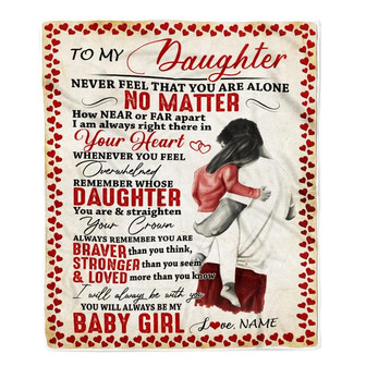 Personalized To My Daughter Blanket from Dad Never Feel That You are Alone Great Daughter Customized For Birthday Christmas Fleece Blanket - Thegiftio UK