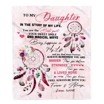 Personalized To My Daughter Blanket From Mom Dad Father You Are The Best Part Daughter Birthday Graduation Christmas Customized Bed Fleece Throw Blanket - Thegiftio UK
