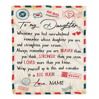 Personalized To My Daughter Blanket from Mom And Dad Mail Letter Daughter Birthday Graduation Christmas Customized Fleece Blanket - Thegiftio UK