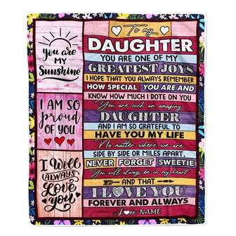 Personalized To My Daughter Blanket From Mom Dad Mother My Greatest Joys Daughter Birthday Graduation Christmas Customized Bed Fleece Throw Blanket - Thegiftio UK