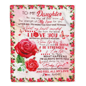 Personalized to My Daughter Blanket from Mom Dad No One Else Will Ever Know Rose Daughter Birthday Thanksgiving Christmas Customized Fleece Blanket - Thegiftio UK