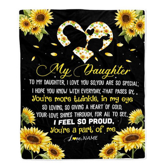 Personalized To My Daughter Blanket From Mom Dad Sunflower I Love You So Special Daughter Birthday Graduation Christmas Customized Bed Fleece Throw Blanket - Thegiftio UK