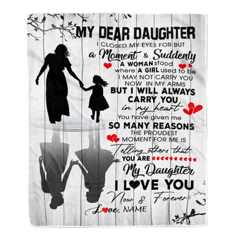 Personalized To My Daughter Blanket From Mom Mother I Love You Letters For Her Daughter Birthday Graduation Christmas Customized Fleece Throw Blanket - Thegiftio UK