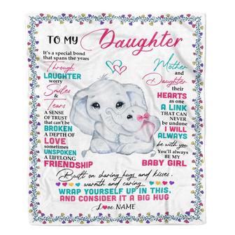Personalized to My Daughter Blanket from Mom Mother And Daughter Elephant It A Big Hug Daughter Birthday Graduation Christmas Customized Fleece Throw Blanket - Thegiftio UK