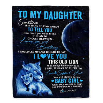 Personalized To My Daughter Blanket From Mom Mother I Love You This Old Lion Daughter Birthday Graduation Christmas Customized Bed Fleece Throw Blanket - Thegiftio UK