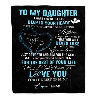 Personalized To My Daughter Blanket From Mom Promise To Love You Daughter Birthday Graduation Christmas Customized Bed Fleece Throw Blanket - Thegiftio UK