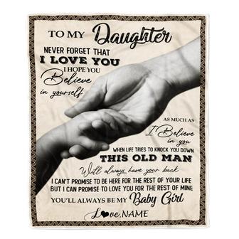 Personalized To My Daughter From Dad Never Forget That I Love You For Daughter Great Birthday Graduation Christmas Bed Quilt Fleece Throw Blanket - Thegiftio UK