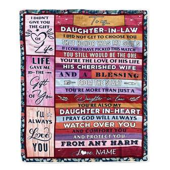 Personalized To My Daughter In Law Blanket From Mom Mother In Law You Are Daughter In My Heart Birthday Thanksgiving Christmas Customized Fleece Throw Blanket - Thegiftio UK