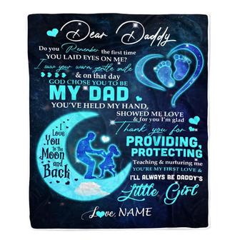 Personalized Dear Daddy Blanket from Daughter God Chose You to be My Dad Warm Soft Winter Night I Love You Dad Father's Day Birthday Christmas Fleece Blanket - Thegiftio UK