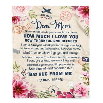 Personalized Dear Mom Blanket From Daughter Son Child There are No Words Good Enough to Express Flower Mom Mother's Day Birthday Christmas Fleece Blanket - Thegiftio UK