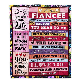 Personalized To My Fiancee Blanket From Fiance Wood Never Forget That I Love You Fiancee Anniversary Valentines Day For Her Christmas Fleece Throw Blanket - Thegiftio UK