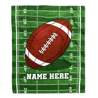 Personalized Football Blanket For Boy Girl American Football Field Custom Name Baby Men Women Birthday Christmas Customized Fleece Blanket - Thegiftio UK
