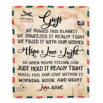 Personalized Gigi Blanket From Grandkids We Hugged This Blanket Mail Letter Gigi Birthday Mothers Day Christmas Customized Fleece Blanket - Thegiftio UK