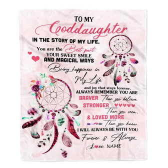 Personalized To My Goddaughter Blanket From Godmother Godfather You Are The Best Part Goddaughter Birthday Graduation Christmas Customized Bed Fleece Blanket - Thegiftio UK