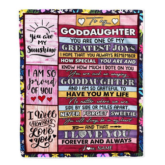 Personalized To My Goddaughter Blanket From Godmother Godfather My Greatest Joys Goddaughter Birthday Graduation Christmas Customized Bed Fleece Throw Blanket - Thegiftio UK