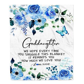 Personalized To My Godmother Blanket from Goddaughter Godson Floral How Much We Love You Godmother Birthday Mothers Day Christmas Customized Fleece Blanket - Thegiftio UK