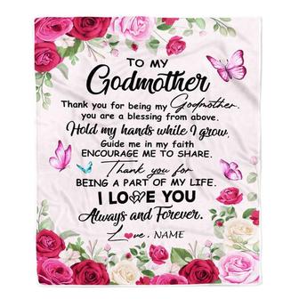 Personalized To My Godmother Blanket From Goddaughter Godson Thank You For Being My Godmother Mothers Day Birthday Christmas Customized Fleece Throw Blanket - Thegiftio UK