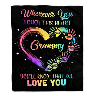 Personalized Grammy Blanket From Grandkids Granddaughter Grandson We Love You Grandparent Grammy Birthday Mothers Day Christmas Bed Fleece Throw Blanket - Thegiftio