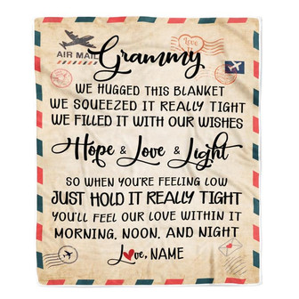 Personalized Grammy Blanket From Grandkids We Hugged This Blanket Mail Letter Grammy Birthday Mothers Day Christmas Customized Fleece Blanket - Thegiftio