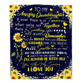 Personalized To My Granddaughter Blanket From Grandma Nana Grandpa You Are My Sunshine Sunflower Birthday Christmas Customized Fleece Blanket - Thegiftio UK
