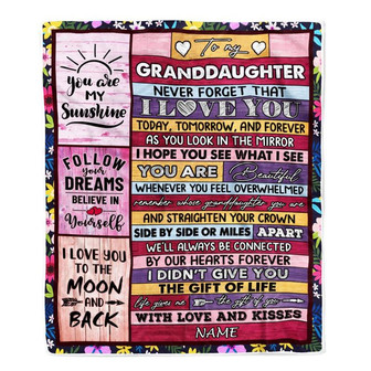 Personalized To My Granddaughter Blanket From Grandma Wood You Are Beautiful Granddaughter Birthday Graduation Christmas Customized Bed Fleece Throw Blanket - Thegiftio UK
