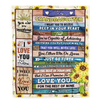 Personalized To My Granddaughter Blanket From Grandma Grammy Believe Deep In Your Heart Granddaughter Birthday Christmas Customized Bed Fleece Blanket - Thegiftio